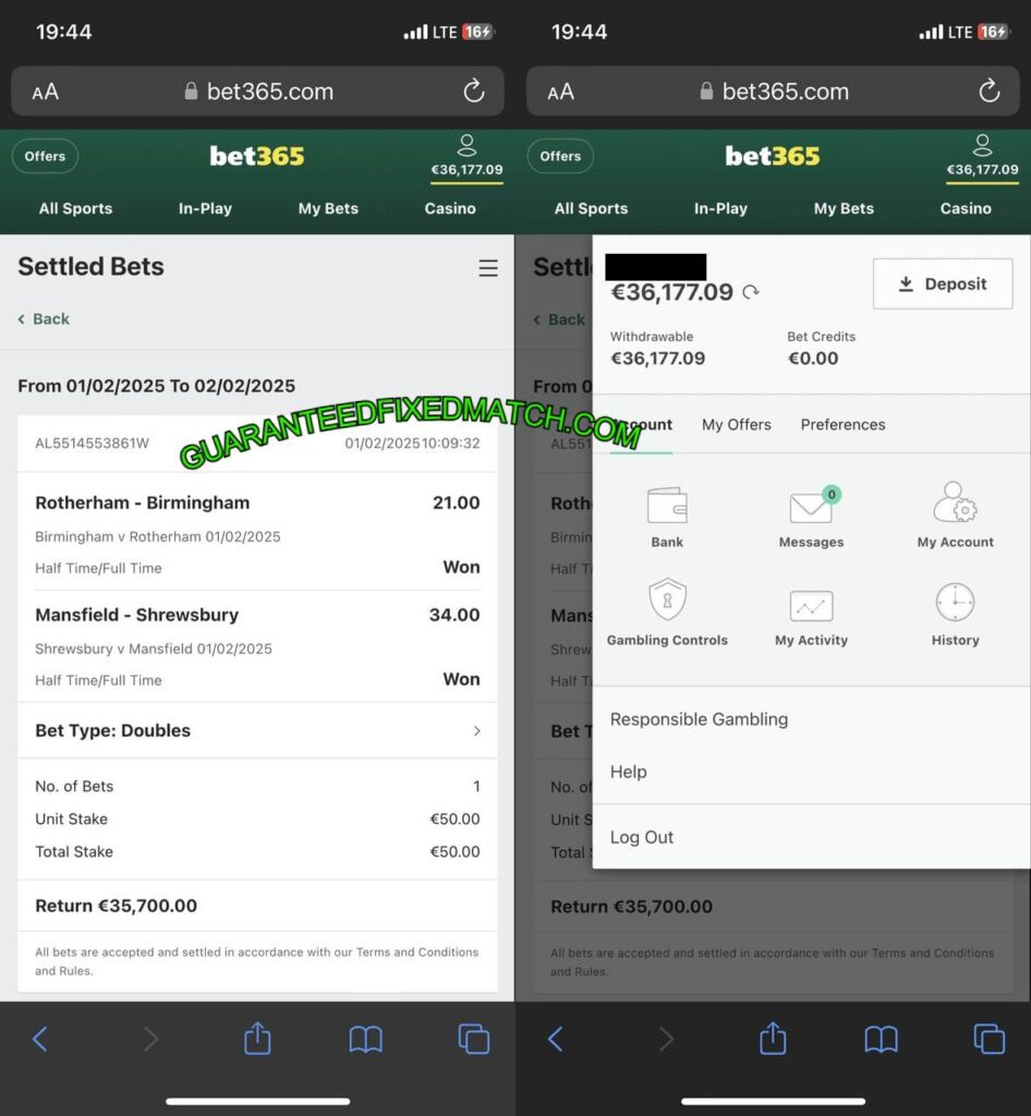 GUARABTEED BET365 FIXED BETTIING TIPS