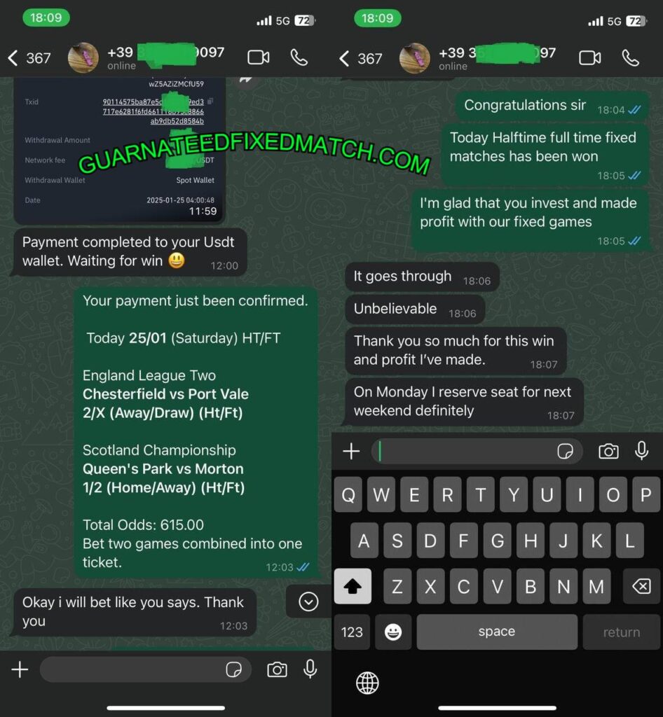 WHATSAPP GUARANTEED FIXED FOOTBALL TIPS