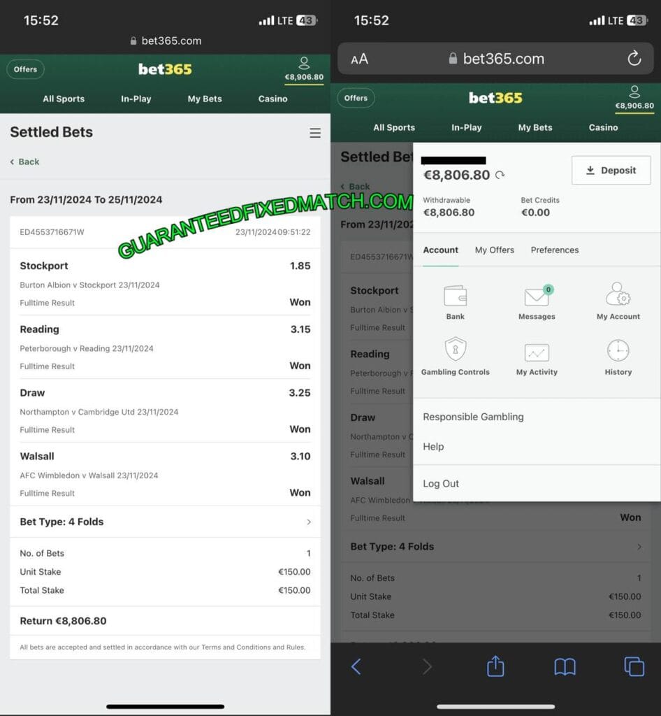 BET365 GUARANTEED BETTING TIPS 1X2