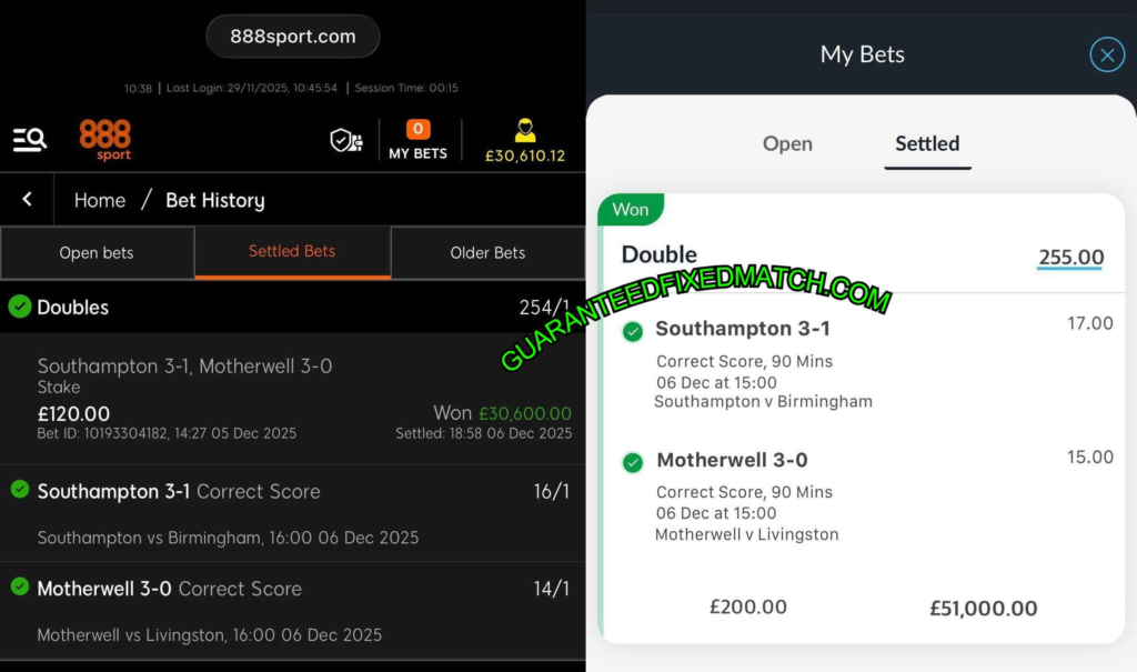 888 SPORT FIXED MATCHES