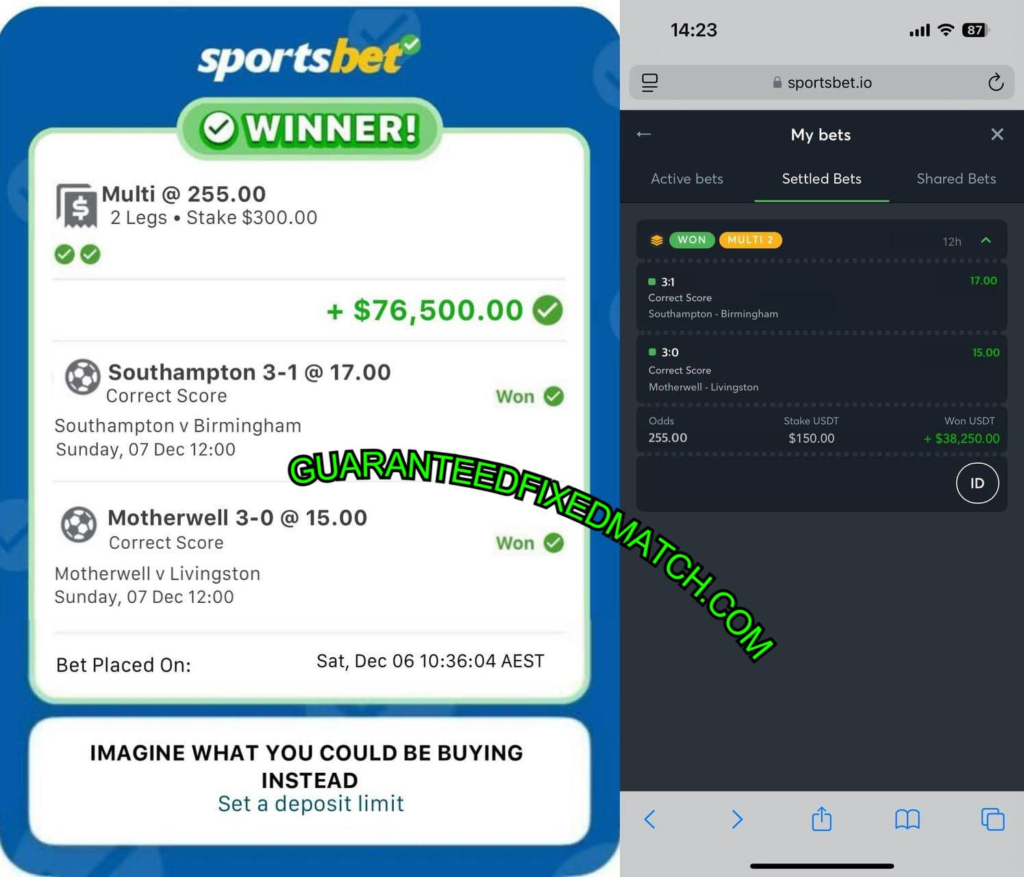 SPORTSBET FIXED MATCHES TIPS