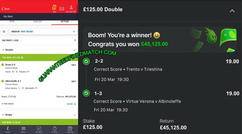 FANDUEL CORRECT SCORE FIXED MATCHES FANDUEL CORRECT SCORE FIXED MATCHES