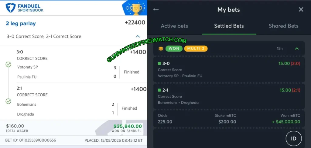 FANDUEL SPORTS CORRECT FIXED PREDICTIONS