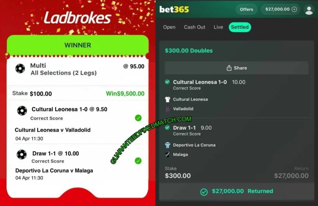 LADBROKES SOCCER FIXED BETTING MATCHES