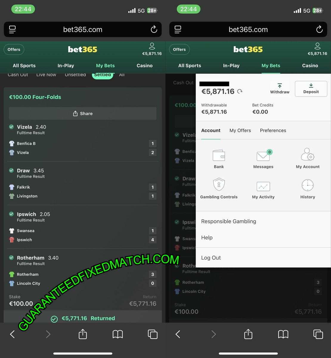 SECURE COMBO FIXED MATCHES 1X2