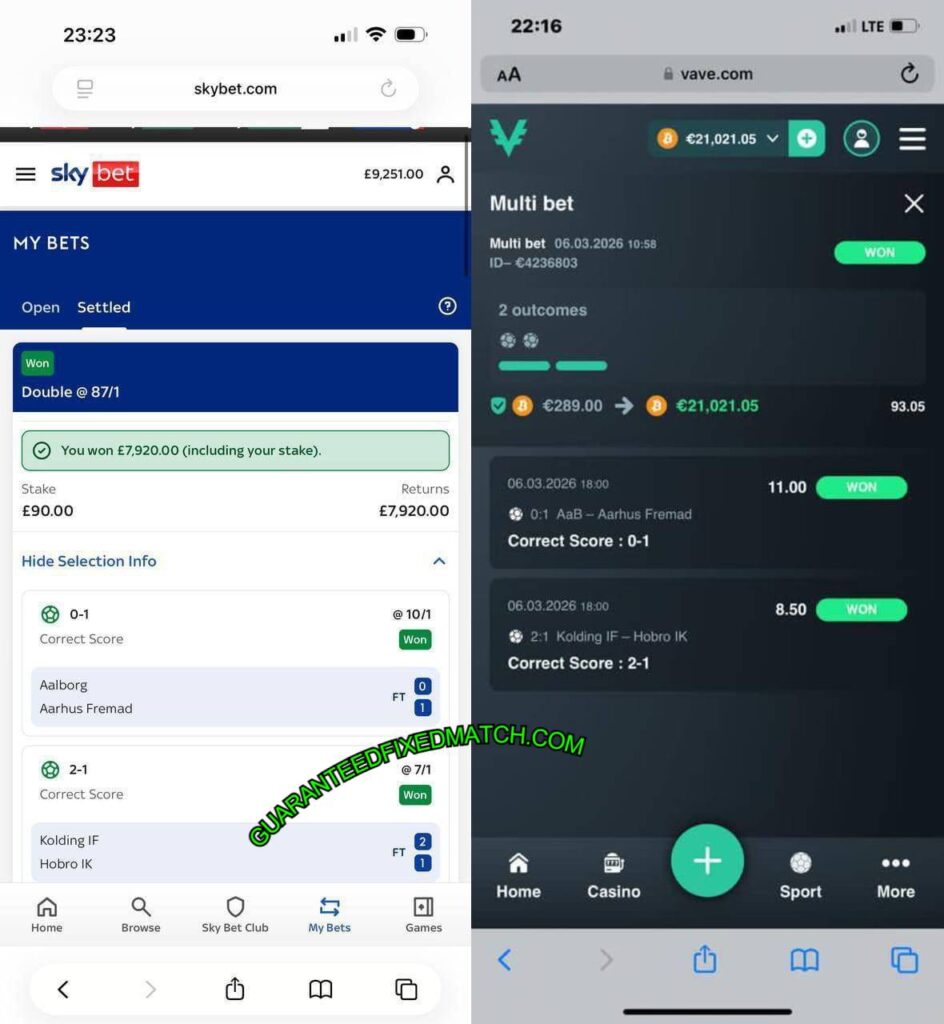 SKYBET CORRECT FIXED MATCHES SCORES SKYBET CORRECT FIXED MATCHES SCORES